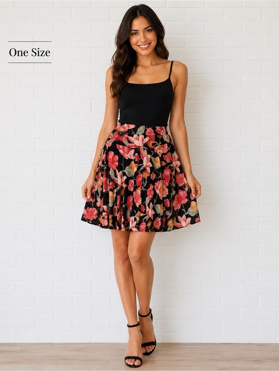 Dresses & Skirts - women Cottagecore feminine floral skirt /ONE SIZE
